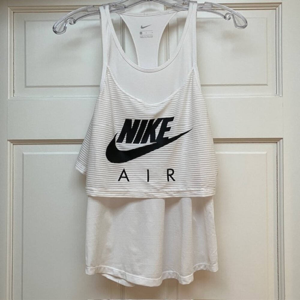 Nike Air Layered white racerback tank top size M